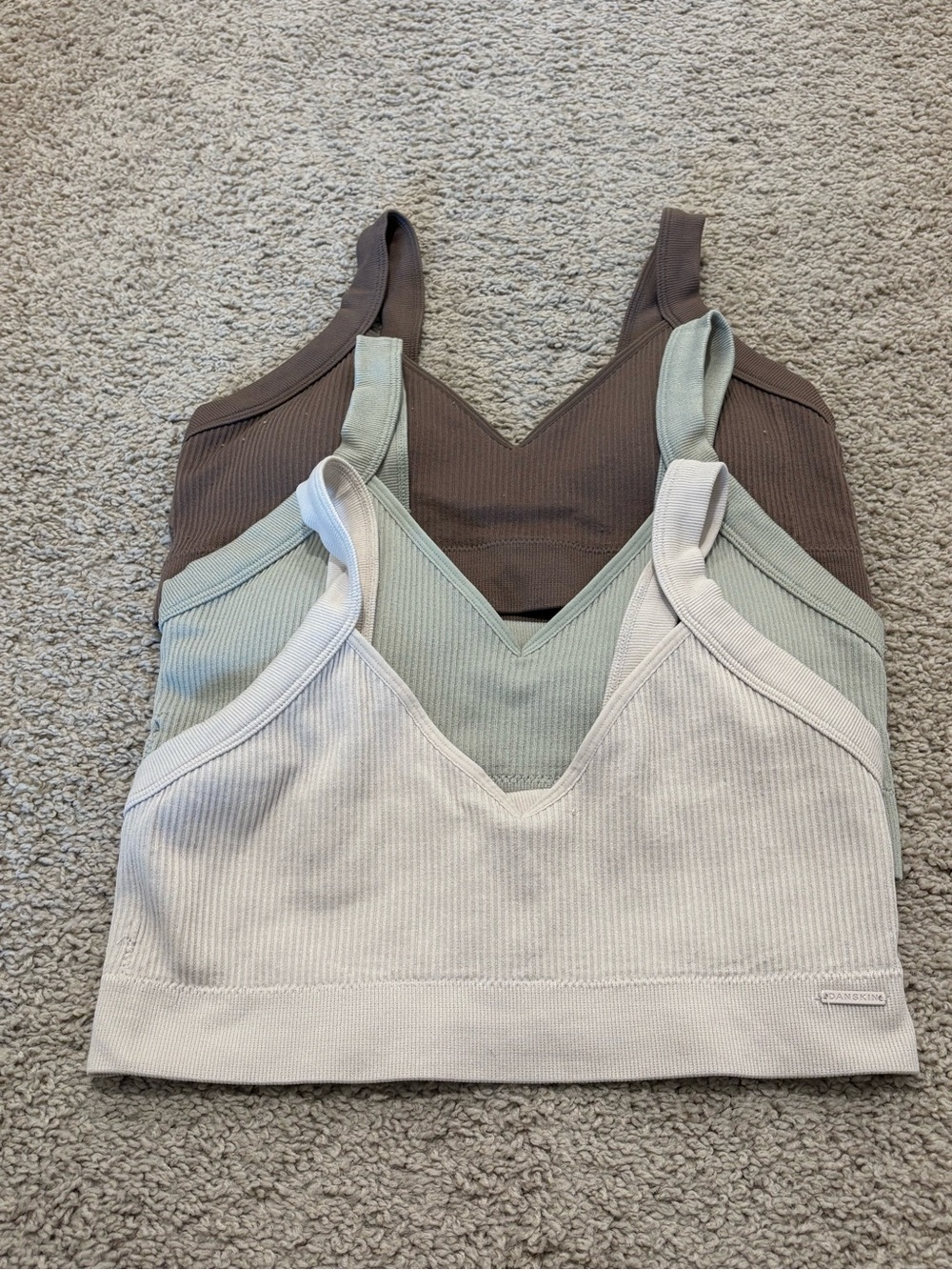 Danskin Seamless Ribbed Bralettes Sports Bras XL Lot of 3